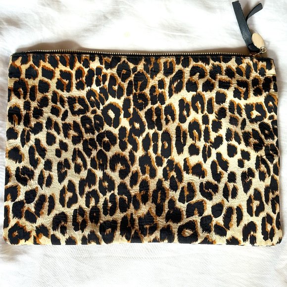 Clare V. X Equipment Collabanimal print clutch